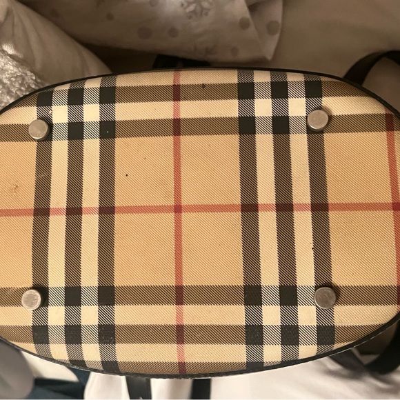 Burberry Plaid Tote Bag - Tan and Black - Picture 5 of 8